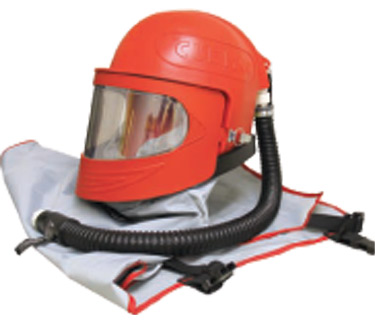 Safety helmet with mask, respirator hose & apron - Abrasive Blasting Safety Equipment | AIRPLUS Industries