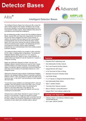 Axis AX Intelligent Dectector Bases download brochure icon | AIRPLUS Industrial