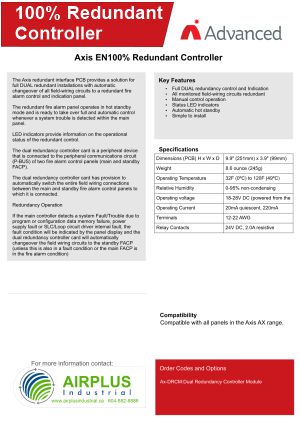 Axis AX 100% Redundant Controller Brochure Download Icon | AIRPLUS Industrial