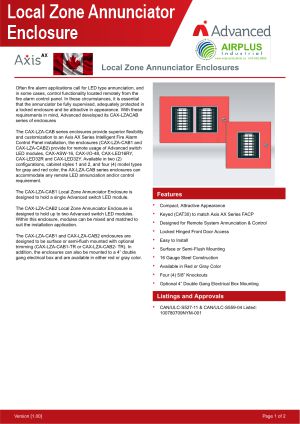 Axis AX Local Zone Annunciator Enclosures Brochure Download Icon | AIRPLUS Industrial