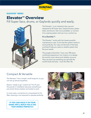 DuroVac Elevator Series brochure download icon | AIRPLUS Industrial