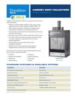 Donaldson Cabinet Series 90 dust collector brochure download icon | AIRPLUS Industrial