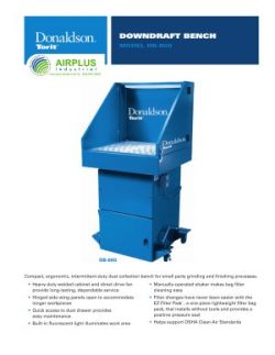 Donaldson Downdraft Workbench DB-800 dust collector brochure download icon | AIRPLUS Industrial