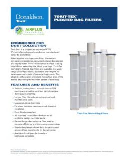 Donaldson PTFE Torit-Tex Specialty Pleated Bag Filter Datasheet Download icon | AIRPLUS Industrial