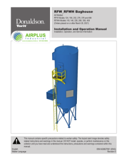 Donaldson RF Series All Welded Baghouse Dust Collector Installation and Operation manual download icon| AIRPLUS Industrial