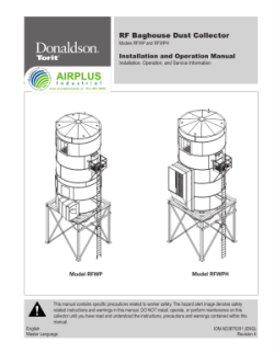 Donaldson Cased Dalamatic Insertable Baghouse Dust Collector installation & operation manual download icon | AIRPLUS Industrial