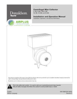 Donaldson Centrifugal Mist Collector installation & operation manual download icon | AIRPLUS Industrial