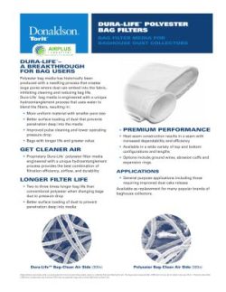 Donaldson Dura-Life polyester baghouse Fabric Baghouse Filter datasheet download icon | AIRPLUS Industrial
