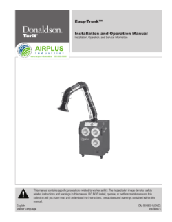 Donaldson Easy-Trunk fume collector installation & operation manual download icon | AIRPLUS Industrial