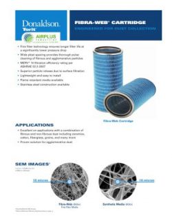 Donaldson Fibra Web Cartridge Filter brochure download icon | AIRPLUS Industrial