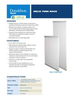 Donaldson Helix Tube Rack Filter datasheet download icon | AIRPLUS Industrial