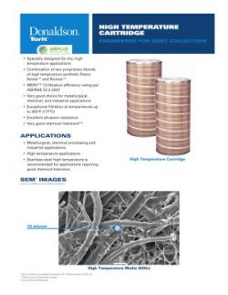 Donaldson High-Temperature Specialty Cartridge Filter brochure download icon | AIRPLUS Industrial