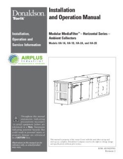 Donaldson Modular MediaFilter Horizontal Ambient Mist Collector installation & operation manual download icon | AIRPLUS Industrial