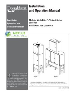 Donaldson Modular MediaFilter - Vertical Mist Collector installation & operation manual download icon | AIRPLUS Industrial