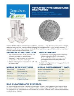 Donaldson PTFE Tetratex Baghouse Filter datasheet download icon | AIRPLUS Industrial