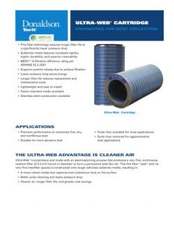 Donaldson Ultra-Web dust collector filter brochure download icon | AIRPLUS Industrial