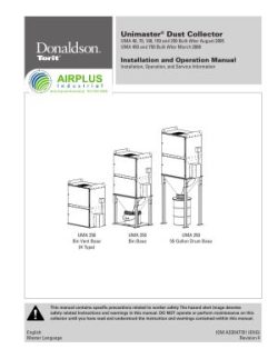 Donaldson Unimaster Baghouse installation & operation manual download icon | AIRPLUS Industrial